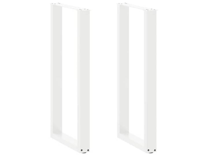 ZXQVLMRS Bartischbeine U-Form 2 STK. Weiß 40x100-101 cm Stahl Robustes Metall, Verstellbare Nivellierfüße, Einfache Montage