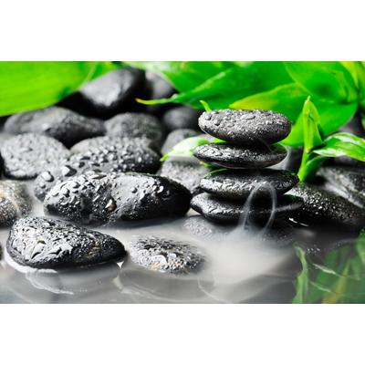 Fototapete PAPERMOON "Zen Basalt Stones", bunt, B:5m L:2,8m, Vlies, Tapeten