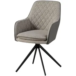 Drehstuhl 55x60x86 hellgrau / grau HUGO #03 - 2er Set