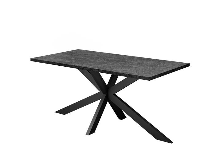 Esstisch Raghen 200 x 100cm Schwarz/Weiß/Anthrazit Sternförmig