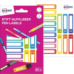 Zweckform Namensetiketten RESMI30S, Smileys, 50 x 10 mm, selbstklebend, permanent, 30 Stück