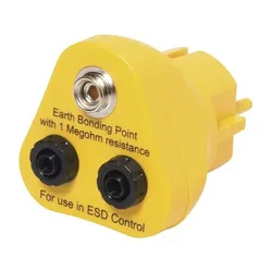 SAFEGUARD ESD-Erdungsstecker, 1x 10 mm Druckknopf, gelb