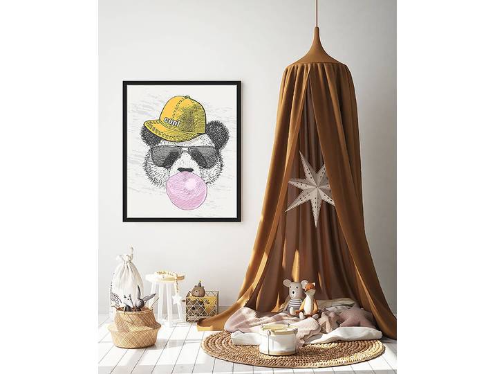 Tableau déco Panda With A Cap 53 x 63cm Multicolore