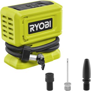 Ryobi Kompressor RPI18-0 ONE+ Akku-Mini, 84 dB(A), 18V, 11 bar, ölfrei, mit LCD-Display und Manometer
