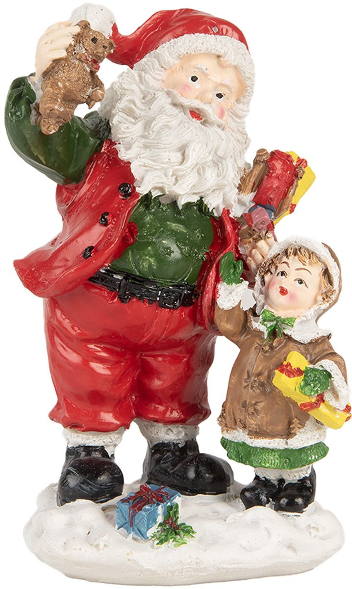 Clayre & Eef Kerstman Kerstdecoratie Rood Kunststof 13 cm