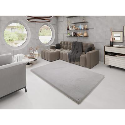 Hochflor-Teppich OCI DIE TEPPICHMARKE "ALISSA, Fell Haptik", grau, B:140cm H:38mm L:200cm, Polyester, Teppiche, Kuschelig softer weicher Flor, Kaninchen Fell Haptik, getuftet