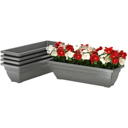 Outsunny Blumentopf 5er-Set aus Kunststoff 59 x 21 x 16 cm stapelbar Blumentöpfe