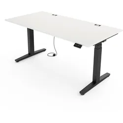 Yaasa Desk Expert, Weiß/Schwarz, 140x80 cm - Höhenverstellbarer Schreibtisch