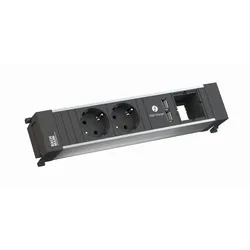 Bachmann, Steckdosenleiste, POWER FRAME Medium 2x Schutzkontakt 1x USB Charger 1x ABD (2x, CEE 7/3)