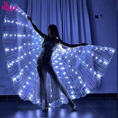 Daily Deals Depot LED Wings Belly Dance Wings Isis Halloween Wing Prop, Shining LED Lamp Wings & Sticks, Costume Accessories For Adults multi m