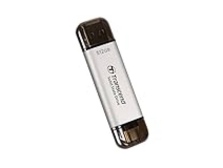 Transcend 512Go ESD310 Clé USB SSD Portable Double, 1050 Mo/s, USB-A+C