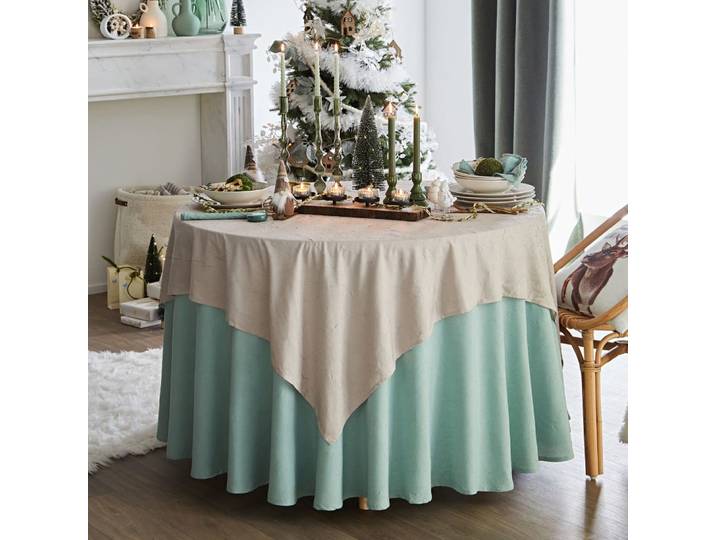 Nappe ovale vert 180x285 en polyester