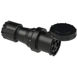 PCE, Netzstecker + Netzkupplung, TWIST 245-6XS - TWIST-Kupplung - 125A 5p 6h IP67 - schwarz