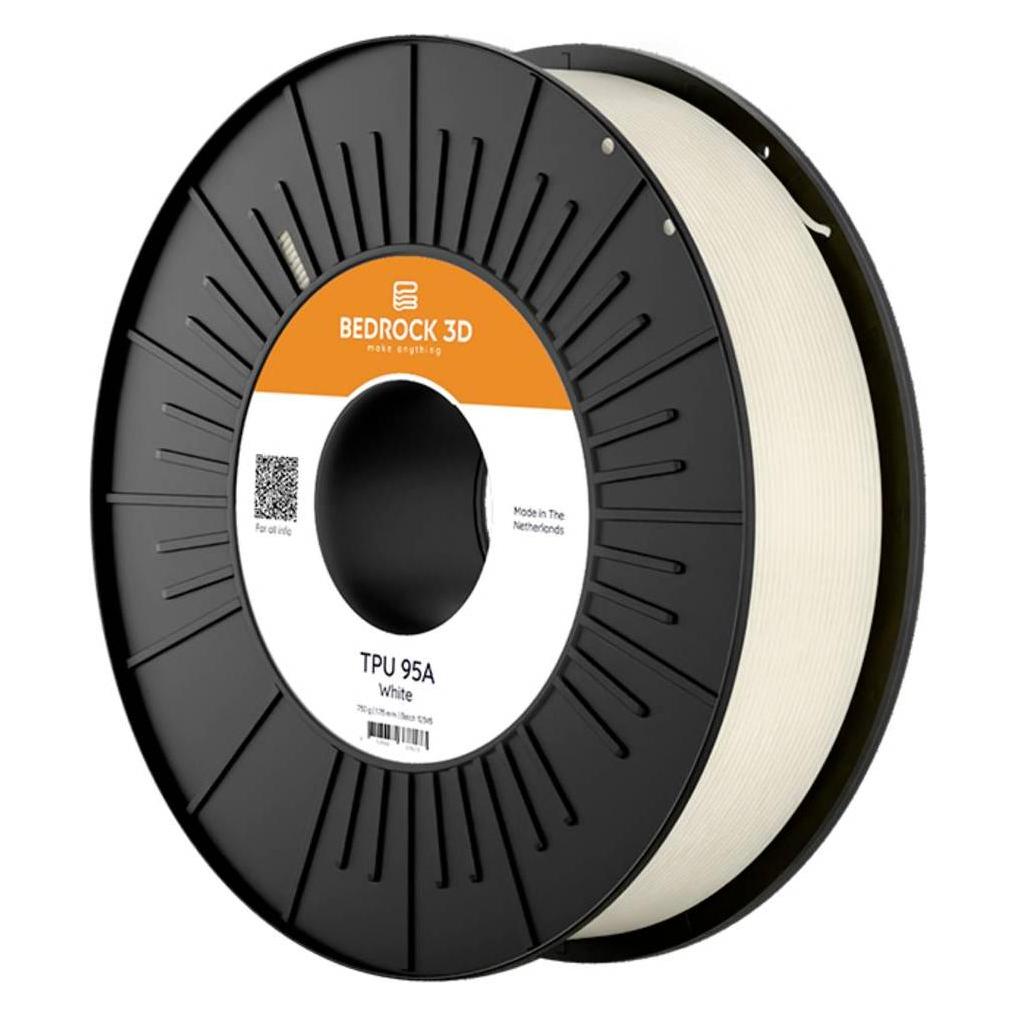 Bedrock 3D TPU-2303a075 TPU 95A White 1.75 mm 750 g Filament TPU 1.75 mm 750 g (TPU, 750 g, 1.75 mm) (TPU-2303a075)