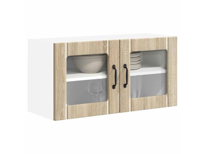 KTHLBRH Wandschrank Lucca Eiche Sonoma 80 x 31 x 40 cm Technisches Holz, robuste Struktur, modernes Design, Spülmaschine, zeitgenössische Küche