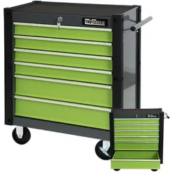 TRUTZHOLM Werkstattwagen "Trutzi" abschließbar  6 Schubladen 78 x 64 cm Kantenschutzleisten Rollcontainer grün
