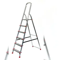 Stehleiter 6 Stufen 203x51cm Alu SZAGATO 6 Stufen Leiter Alu Stehleiter 6-stufig Bockleiter 6 Stufen Haushaltsleiter 6 Stufen Alu Stehleiter 6 Stufen