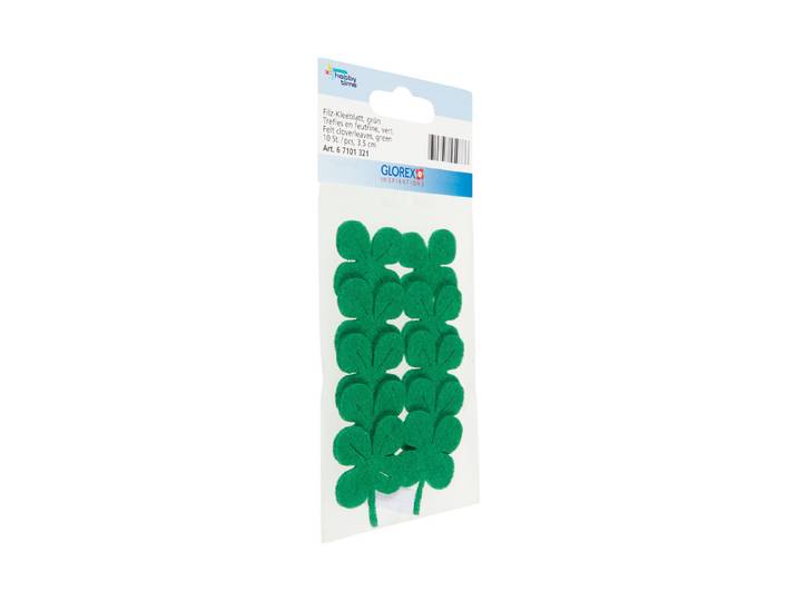 Glorex Filz-Kleeblätter Grün 3.5 cm 10 Stück