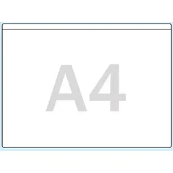 100 Rechtecktaschen, A4, Breitseite offen, 100 Stück, PP, transparent