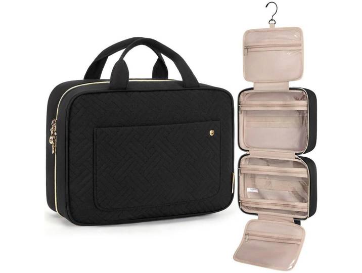 Kulturtasche zum Aufhängen, Make-up Organizer, schwarz, Schwarz, 27.9x7.6x76.2 cm, Badaccessoires, Kosmetikdosen