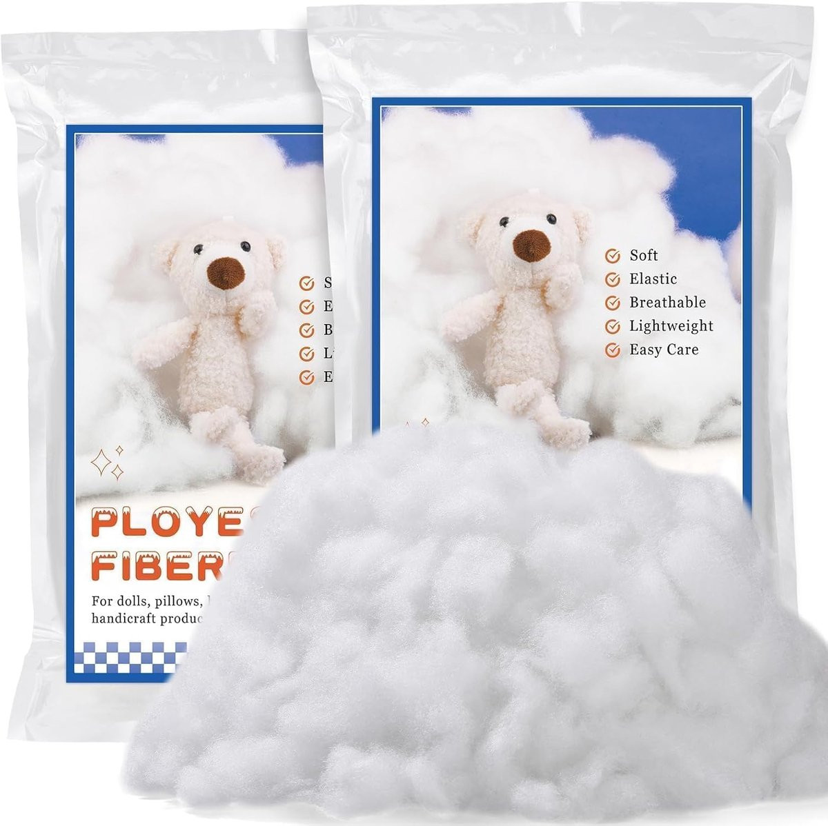 Wit Polyester Vezelvulling Polyfill voor het vullen van knuffels - 255g