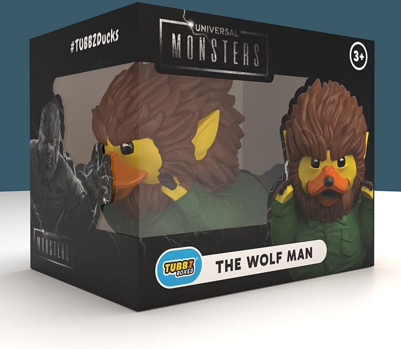 Universal Monsters The Wolf Man TUBBZ Boxed Collectable Duck, Officially Licensed Collectable, 9 cm Tall
