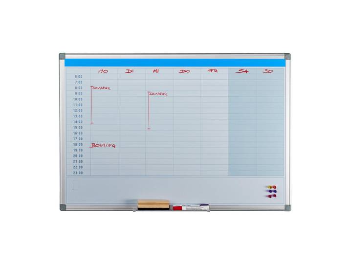 Relaxdays Whiteboard Weiß Silber magnetisch Tagesplaner 60x90 cm, Metall, 90x60x5 cm, Bilder & Rahmen, Bilder, Pinnwände & Memoboards