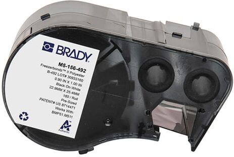 Brady M5-156-492 Freezerbondz etiquetas de poliéster preto sobre branco 22,86 x 25,4 mm