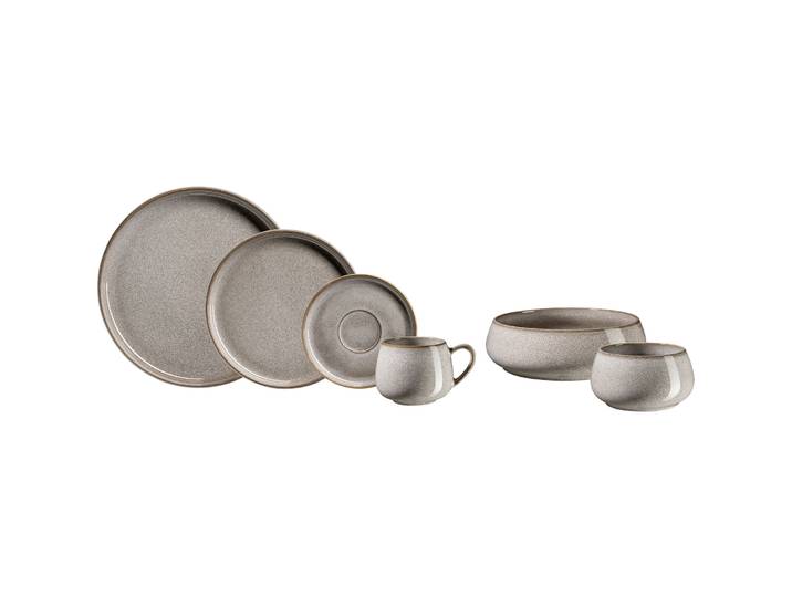 Geschirr-Set Taya smoky braun Steinzeug 24 Stk