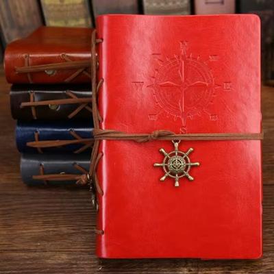 Vintage Leather Spiral Notebook Journal Retro Traveler Diary With Refillable Pages red large 6.50x9.25in