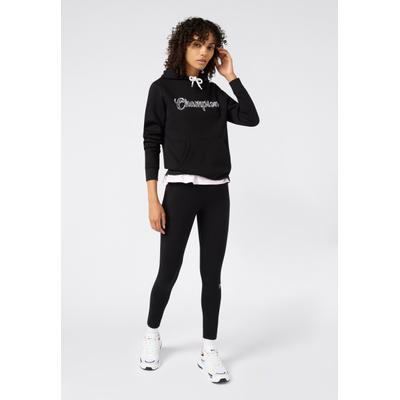 Kapuzensweatshirt CHAMPION "Graphic Hoodie", Damen, Gr. S, schwarz (nbk), Obermaterial: 55% Baumwolle, 45% Polyester, Sweatshirts, Graphic-Design, aus Baumwolle und Polyester