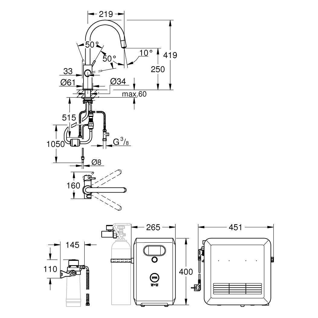 Grohe Blue Professional C-Auslauf Set (31325002)