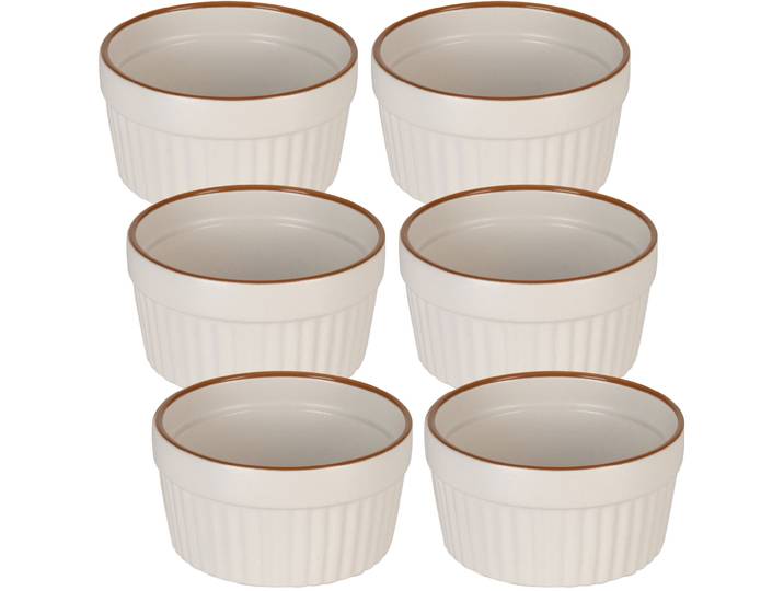 6er-Set Souffléförmchen, je 200 ml, beige