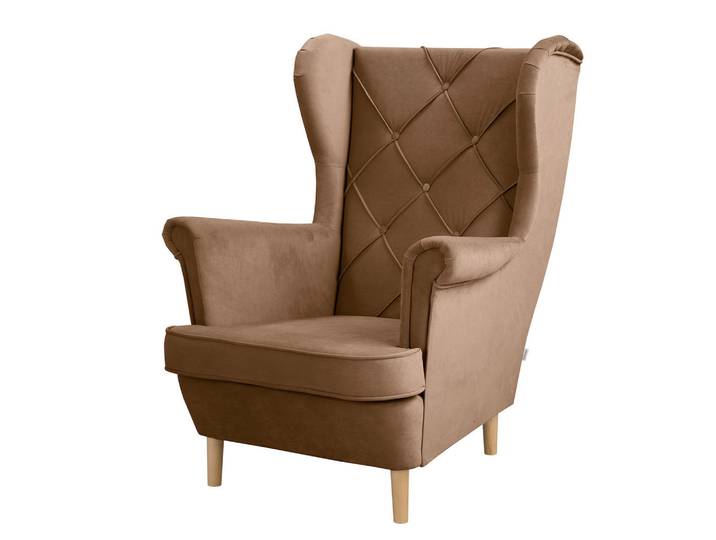 P & B Ohrensessel Gobi, Dunkelbraun, Holz, Buche, 84x105x90 cm, Wohnzimmer, Sessel, Ohrensessel