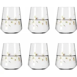 Ritzenhoff Wasserglas Celebration Deluxe 003, 6er Set, Romi Bohnenberg, Kristallglas, 510 ml, A0454480, Trinkgläser, Transparent, Gold
