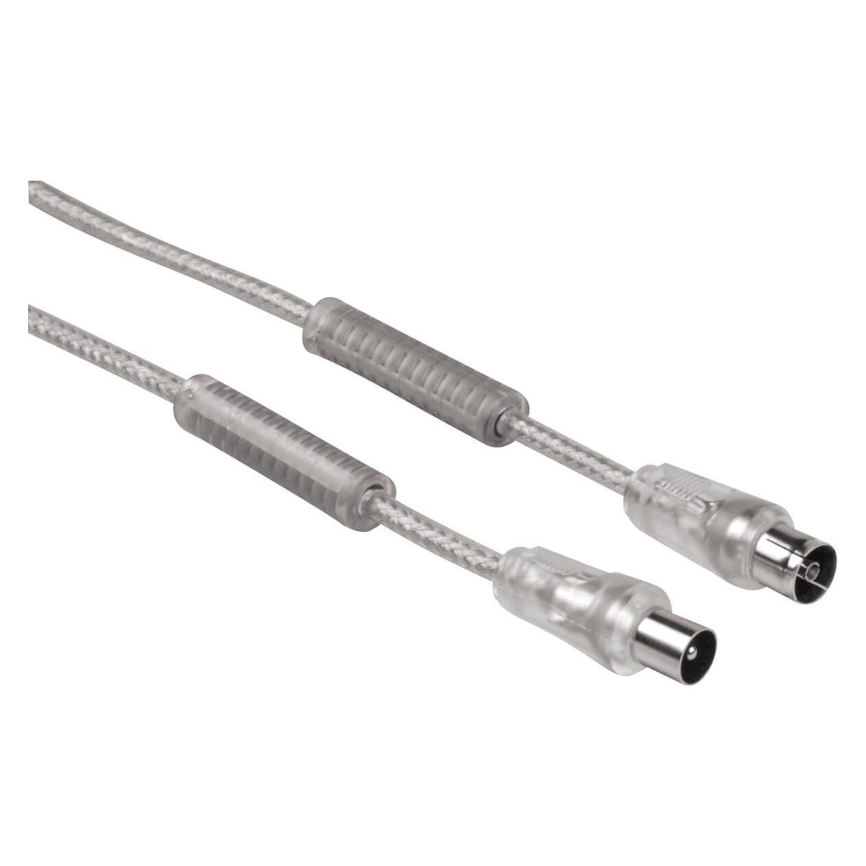 Hama Antennen-Kabel mit Ferritkernen, 1.5m (90 dB, Antennenkabel) (43596)
