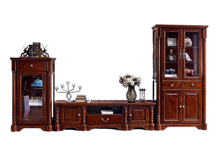 Xlmoebel Wohnwand Design Lowboard mit Vitrinen in modernem Stil, (3-St., TV-Schrank, Vitrine), Hergestellt in Europa