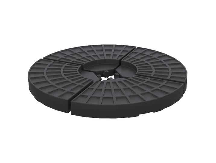 Outsunny Lot de 4 poids pour base de parasol à croisillon, noir