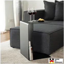 HOME DELUXE Beistelltisch aus Metall ZIMA - Schwarz