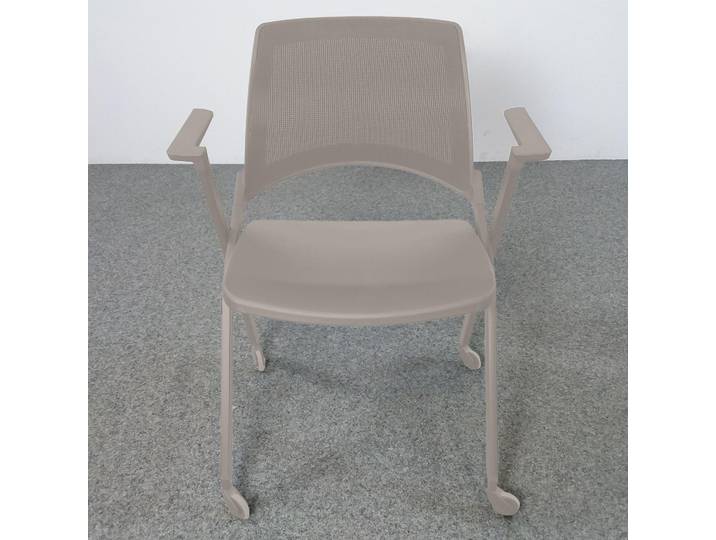 4-Fuss Stühle IBEBI Opla Grau mit Fixarmlehnen, Neu – Perfekt für Büro und Empfang