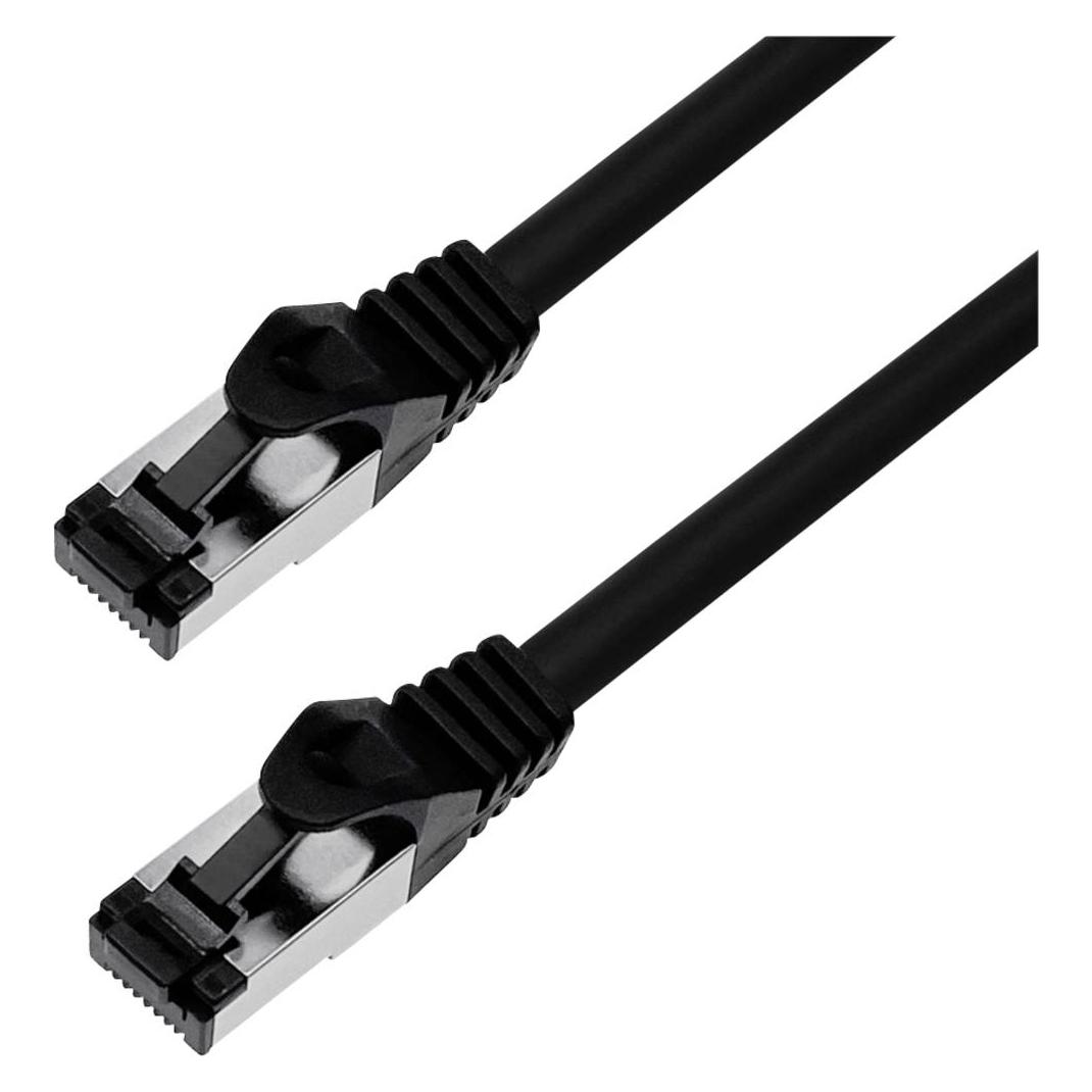 BKL Electronic 144000 RJ45 Netzwerkkabel, Patchkabel CAT 8.1 S/FTP 0.50 m Schwar (S/FTP, CAT8.1, 0.50 m) (144000)