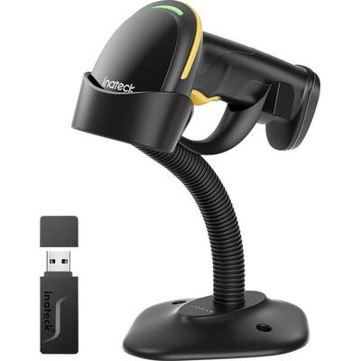 Inateck BCST-35_black Barcode-Scanner Bluetooth® 1D, 2D LED Black Hand-Scanner inkl. Standfuß