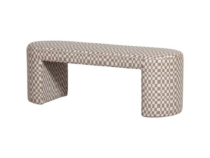 Livetastic Sitzbank Jacob, Sand, Karo, 2-Sitzer, 130x46x46 cm, Esszimmer, Bänke, Sitzbänke