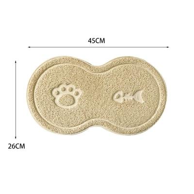 Non Slip Waterproof Pet Food Placement & Litter Mat beige