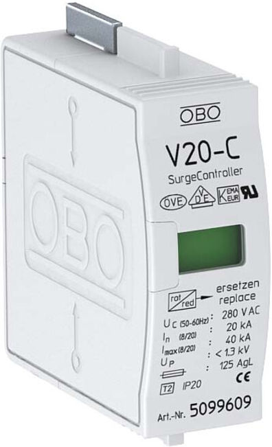 OBO Bettermann Couvercle supérieur pour parafoudre Modèle 220V V20-C 0-280 (5099609)