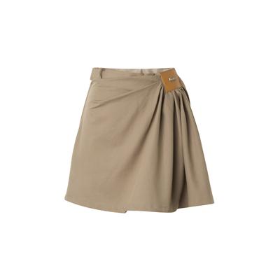 Minirock ANOTHER COTTON LAB "Another Cotton Lab Another Asymmetric Skirt", Damen, Gr. M, beige (taupe), 100% Baumwolle, unifarben, normal, Röcke Minirock
