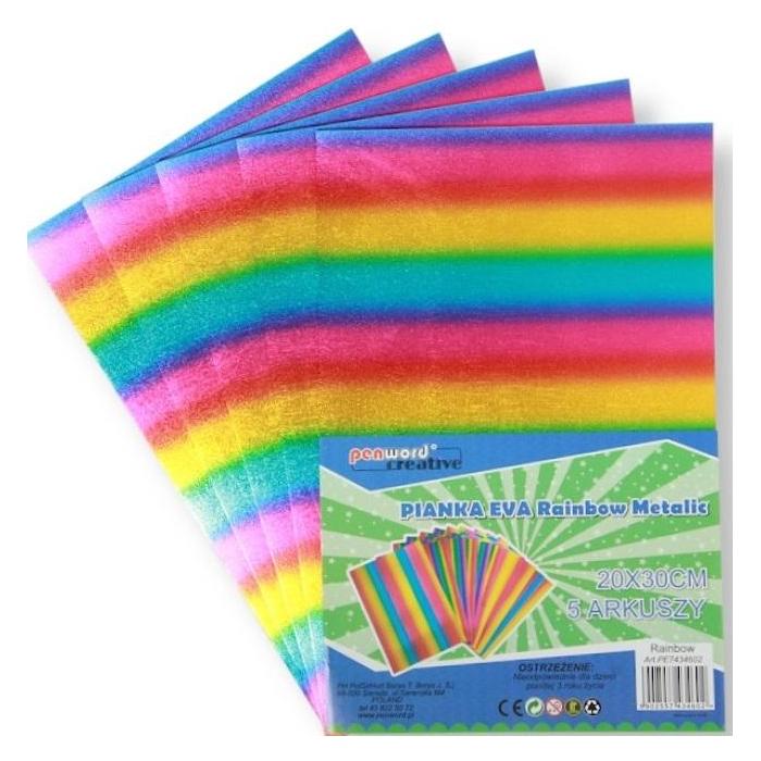 Penword Regenbogen-Metallicschaum 20x30 5 Stk (A5) (5902557434602)