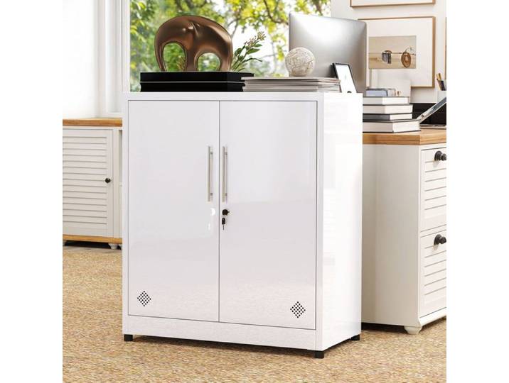 YITAHOME Armoire de classement Acier allié Blanc