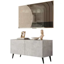 TV-SCHRANK COLGANTE BETON 100 cm aun Schwarzen Beinen