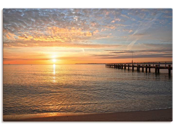 Wandbild ARTLAND Früh morgens an der Ostsee , orange (farbe bild(er): orange), B:60cm H:40cm, Bilder, Wandbild, als Leinwandbild, Poster in verschied. Grössen
